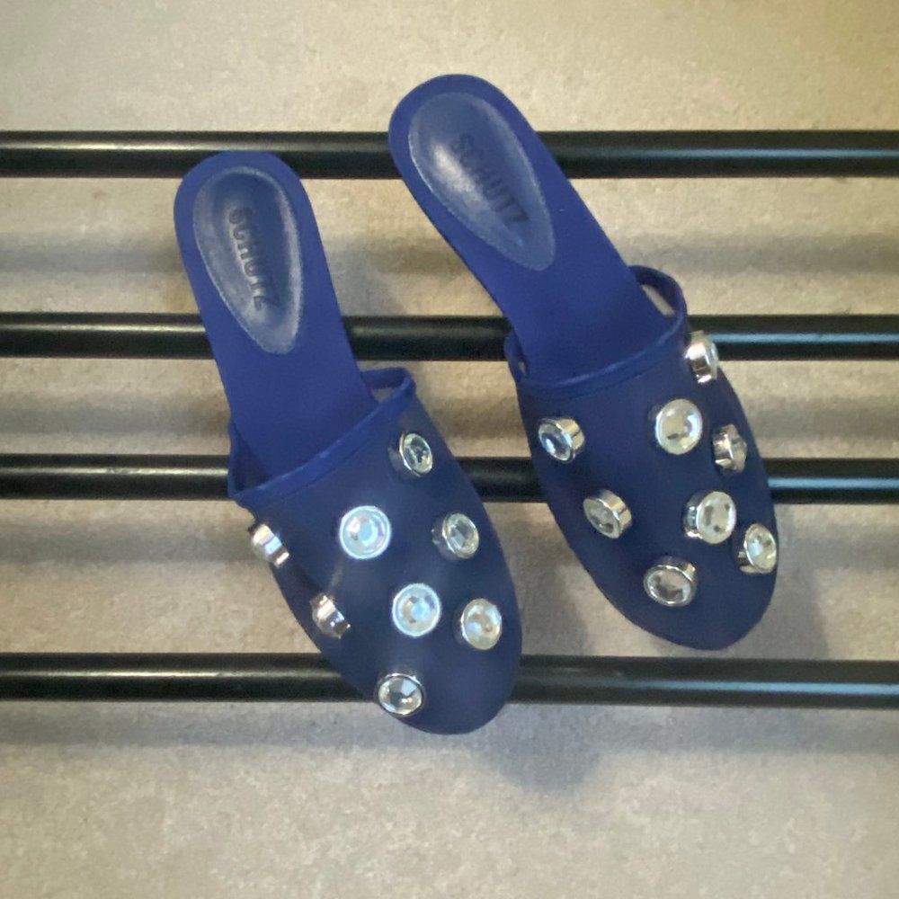 SCHUTZ Women Girah Crystal Embellished Mules - NEW NWOB - Picture 4 of 8